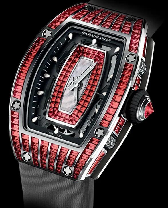 Richard Mille RM 07-01 Automatic white Gold With Red diamond Replica Watch